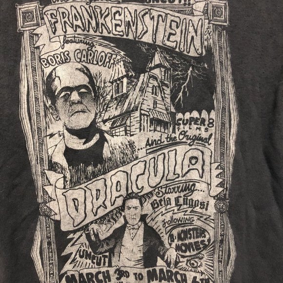 Brandy Melville Grey Dracula/Frankenstein Shirt - Picture 3 of 4